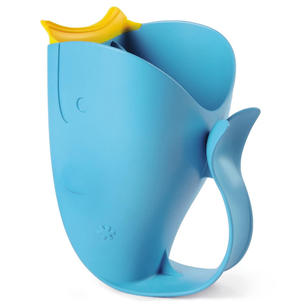 Skip Hop Baby Bath Rinse Cup, Moby Tear-Free Waterfall Rinser, Blue