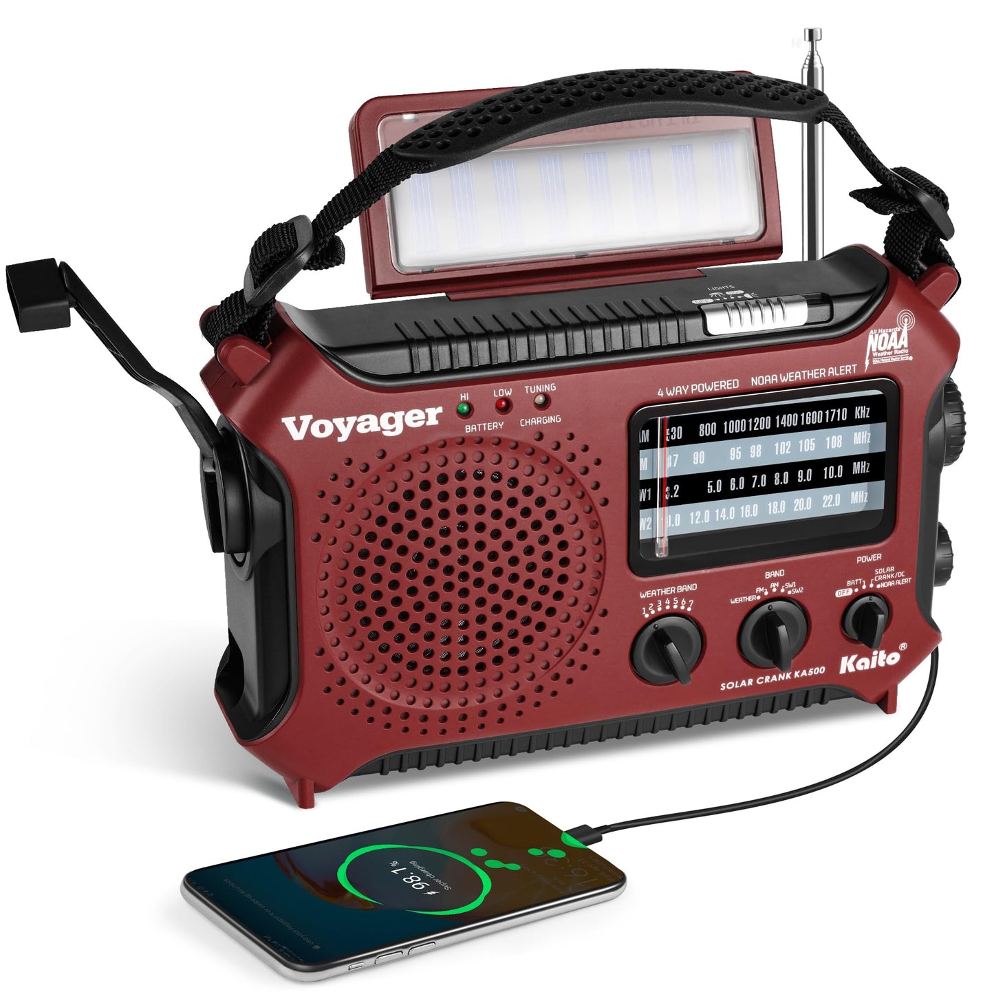 Kaito KA500 5-Way Powered Emergency AM/FM/SW Weather Alert Radio