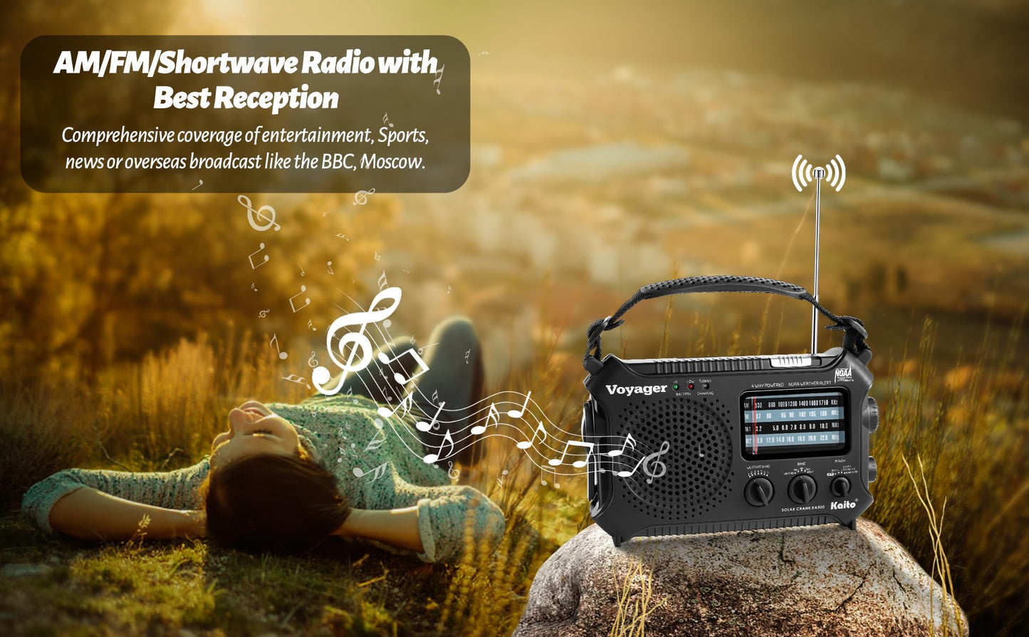 Kaito KA500 5-Way Powered Emergency AM/FM/SW Weather Alert Radio