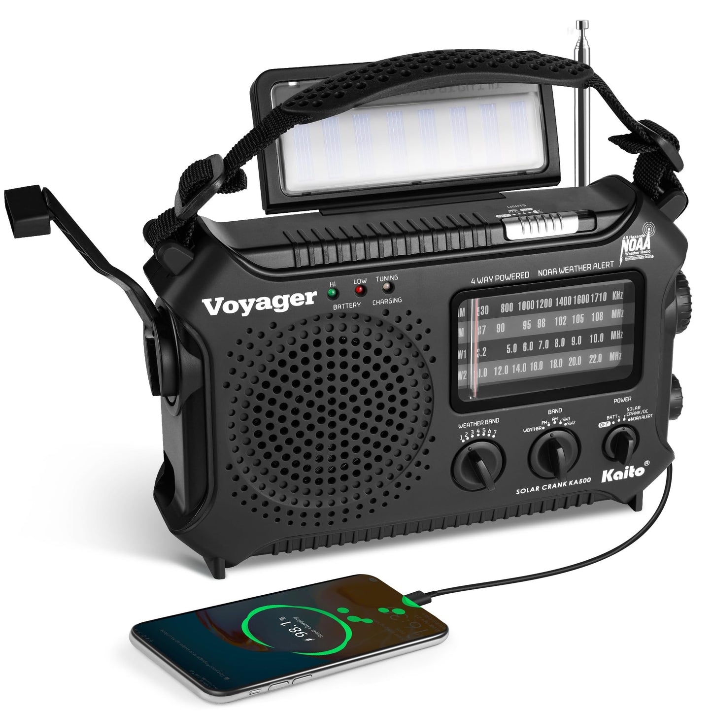 Kaito KA500 5-Way Powered Emergency AM/FM/SW Weather Alert Radio